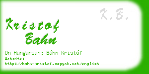 kristof bahn business card