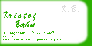 kristof bahn business card